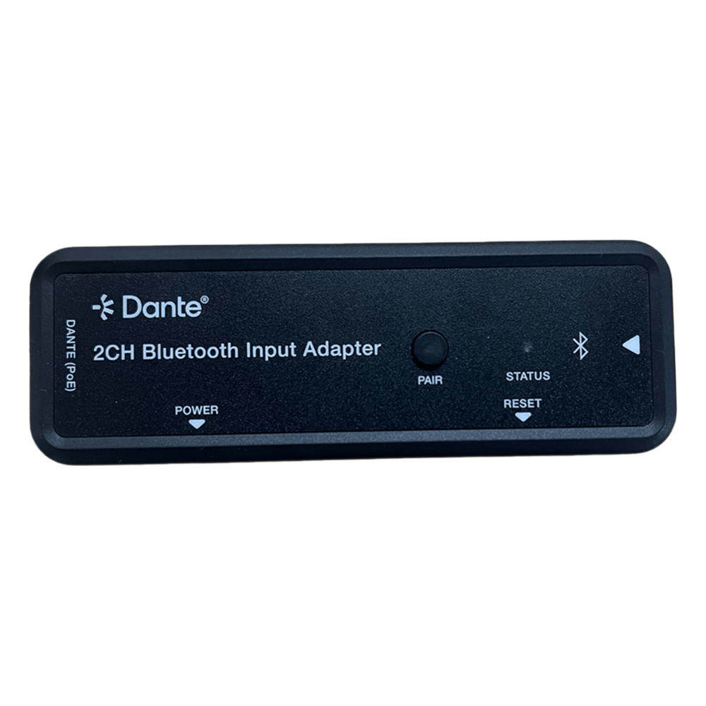 Extensor de Audio Dante® 2CH Bluetooth Input Adapter | Entrada Bluetooth 2 Canales | Salida Dante® Digital | Latencia Configurable 1-5 ms | Compatible HDMI 1.4 | HDCP 1.4 | PoE IEEE802.3af | Distancia de Transmisión 100 m EPP-AUD2BEN