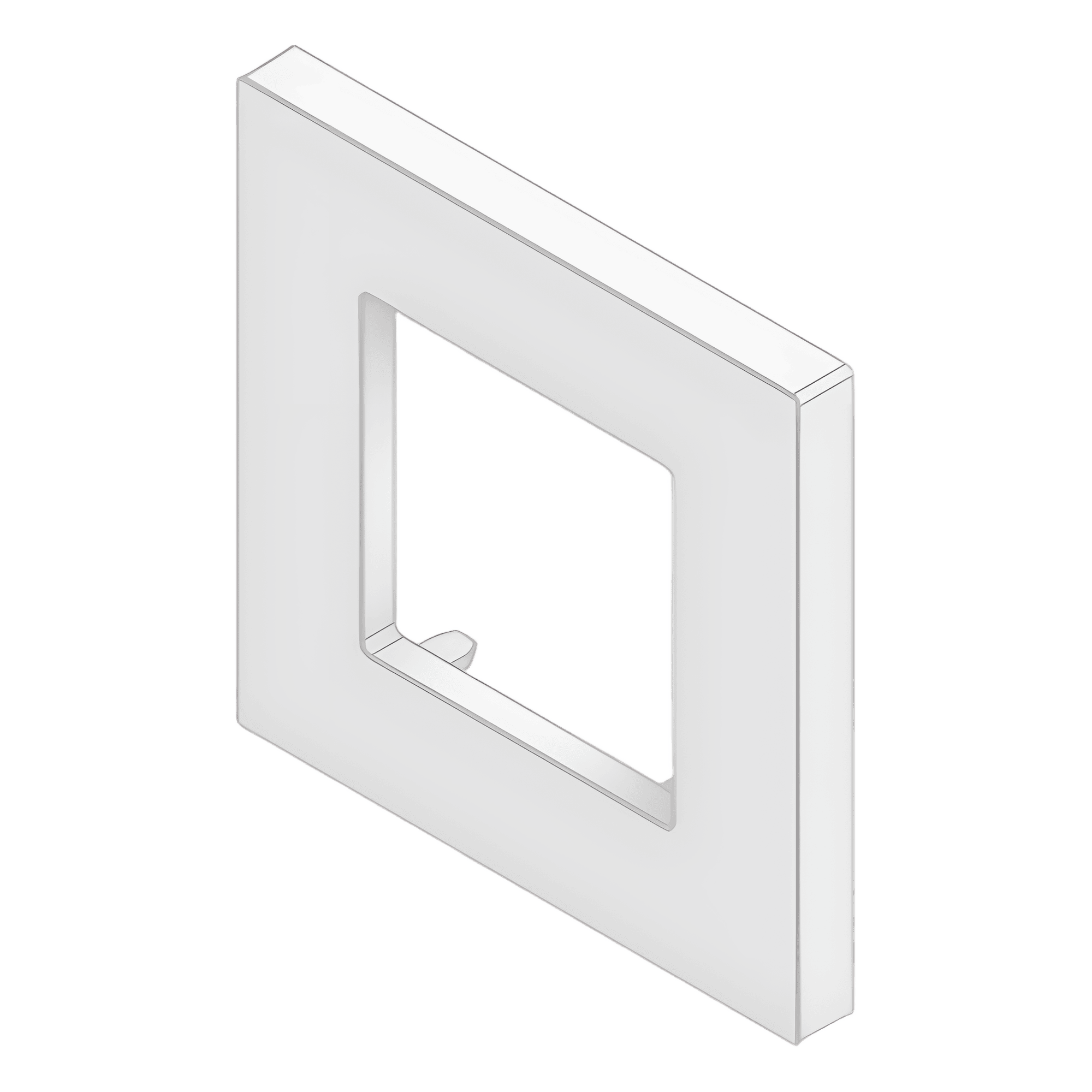 Embellecedor para Caja Europea / Dimensiones 84x84x8 mm Externas / ABS Antimicrobiano / Blanco con Efecto de Contraste / Colocación Fácil y Rápida NX0068/EU