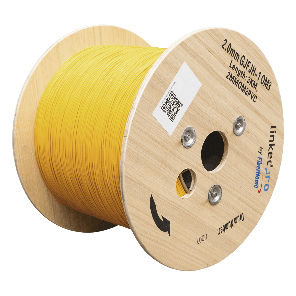 Fibra Óptica Multimodo OM3 2 mm Simplex Tight Buffer (900 micras), Precio Por Metro, (Hasta 2000 Metros en un Solo Tramo de Cable) 2MMOM3PVC