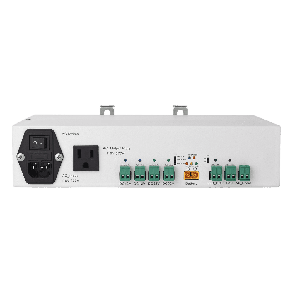 Fuente de Alimentación / 52V 3A + 12V 5A / Respaldo Batería / Riel DIN / Protecciones Sobrecarga-Cortocircuito / Telecomunicaciones EP-DR-5212-B