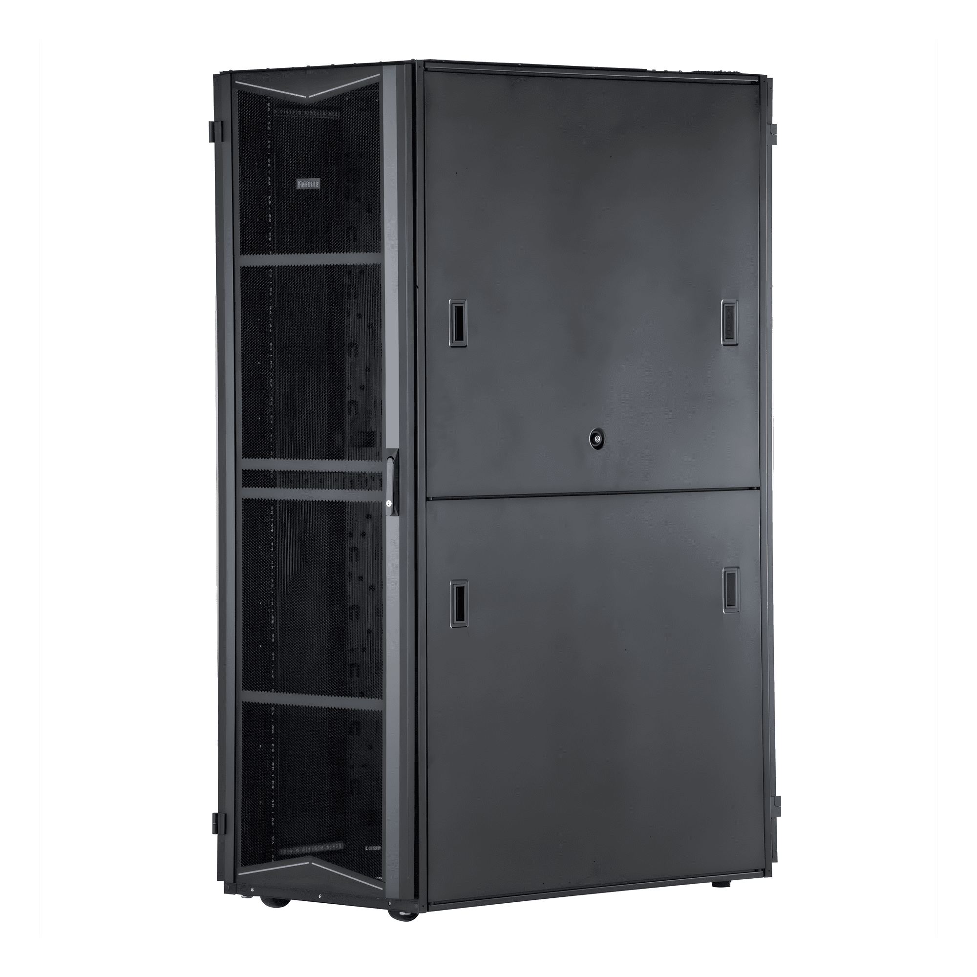 Gabinete FlexFusion para Centros de Datos, 45 UR, 800 mm de Ancho, 1070 mm de Profundidad, Fabricado en Acero, Color Negro XG84512BS0001