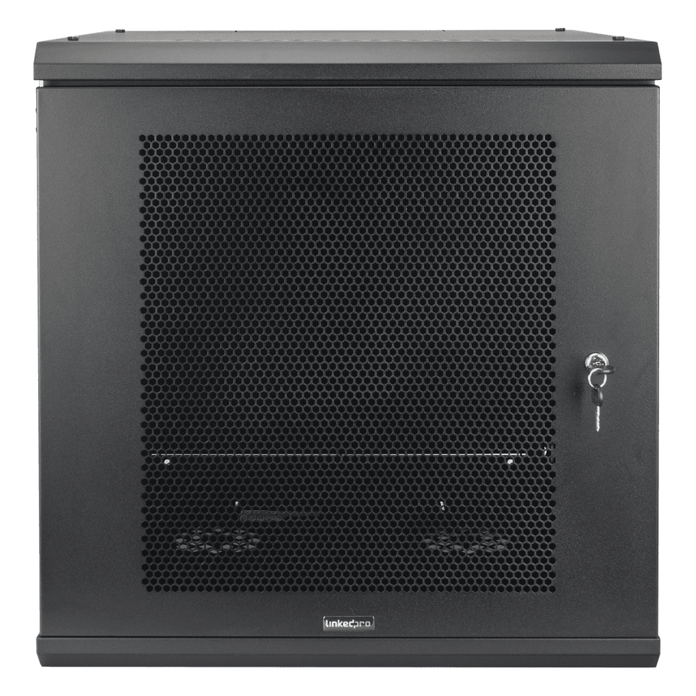 Gabinete de Pared con Puerta Perforada, 635mm de Profundidad, 12U Rack de 19 in, Acero Reforzado SR-19-12-GN3P