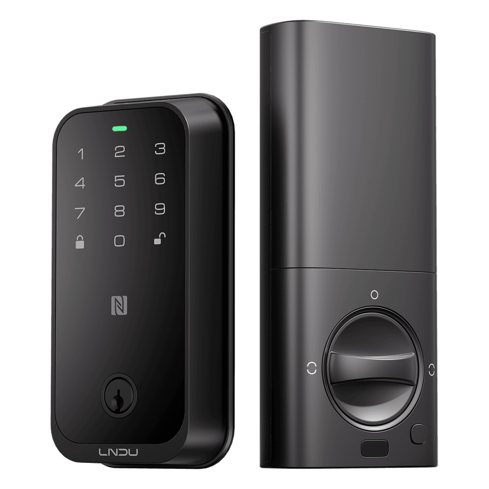 Cerradura Inteligente con Huella Digital LNDU HK01W / WiFi Integrado / Compatible Apple HomeKit / Teclado Táctil / 8 Baterías AA / Escaneo iPhone-Apple Watch-Fob / Bloqueo Manual y Automático / Exterior IP54 HK01W
