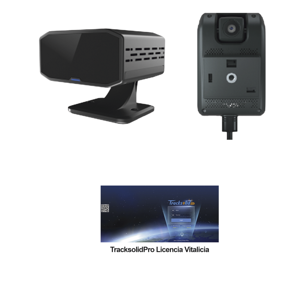 KIT Dashcam con sistema de control ADAS (asistencia de manejo) y Camara DMS con IA (JC170) / Multiples alarmas /Comunicación dos vías / ideal para flotas vehiculares / Facil instalacio / Incluye licencia vitalicia plataforma TrackSolidPro JC261DMSV