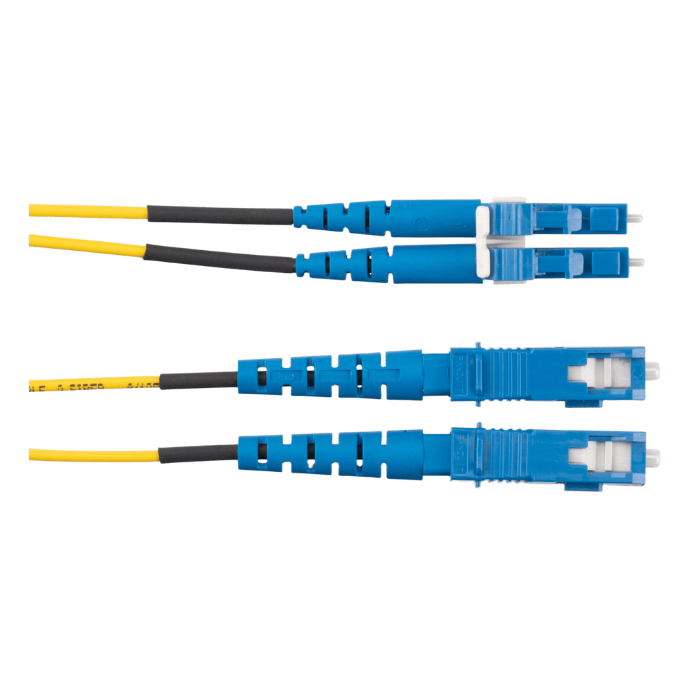 Jumper de Fibra Optica Monomodo 9/125 OS2, LC-SC Duplex, OFNR (Riser), Color Amarillo, 50 Metros F92ERLNSNSNM050