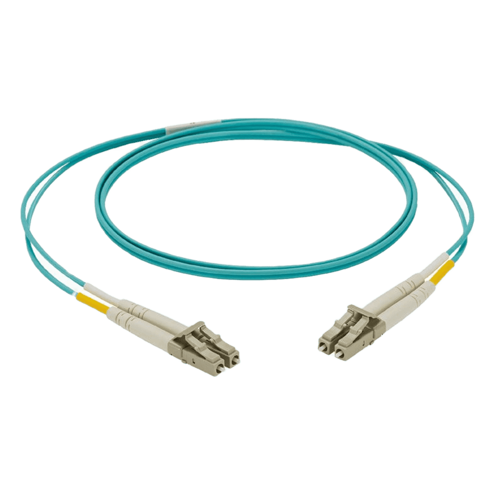 Jumper de Fibra Optica Multimodo 50/125 OM4, LC-LC Duplex, LSZH, Color Aqua, 2 Metros NKFPZ22LLLSM002