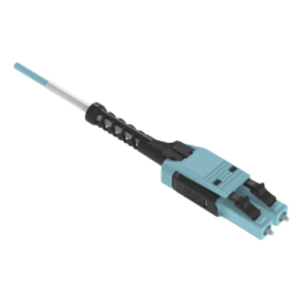 Jumper de Fibra Óptica Multimodo 50/125 OM4, LC-LC Uniboot Duplex, OFNP (Plenum), Color Aqua, 2 Metros FZ2RPU1U1ONM002