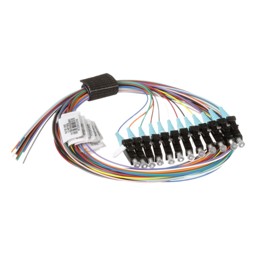 Kit de 12 Pigtails con Conector LC, Multimodo 50/125 OM4, 900um, de 1 Metro (3.28 Pies) FZTBN1NNNSZM001