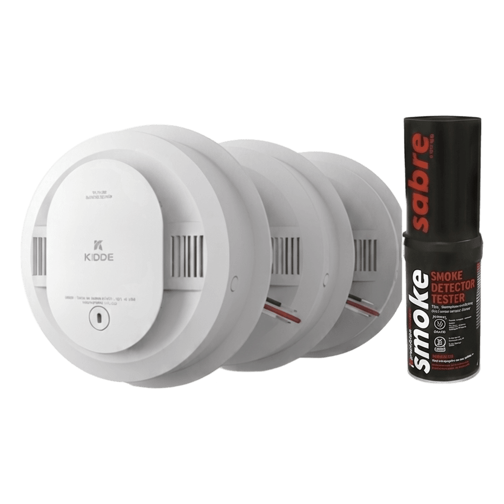 Kit de 20 Detectores de Humo Autónomos KIDDE con Batería 10 Años / Probador SABRE SDI / Fotoeléctrico / Alarma 85 dB 210314661KSABRE