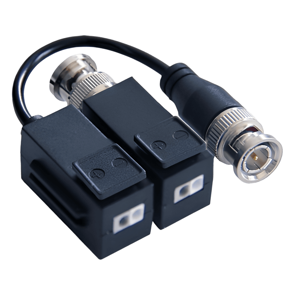 Kit de Transceptor (Balluns) TURBOHD con Boton Push / Hasta 8 MP (4K) / 100% Cobre / Soporta HD-TVI / AHD / CVI / CVBS / Audio por Coaxitron / Datos para Menu de Configurar de Cámaras DS-1H18-A
