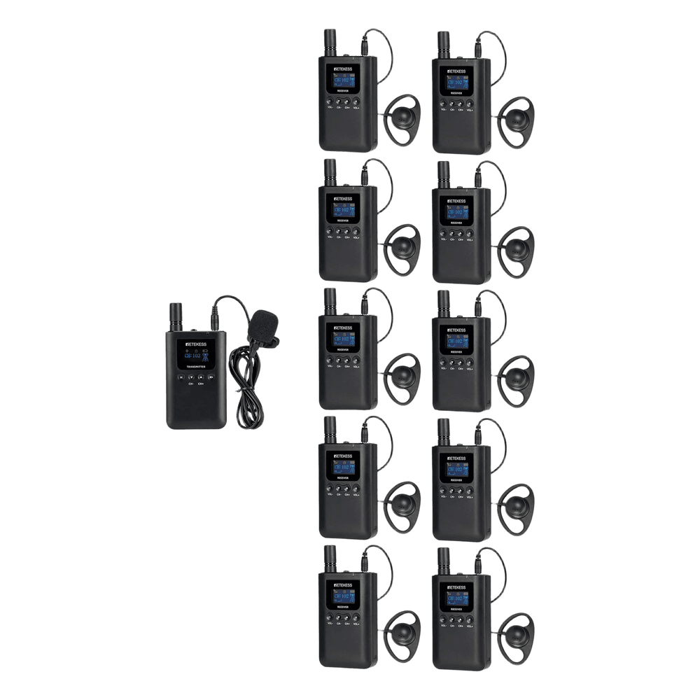 Kit para guía turístico de 1 transmisor y 10 receptores TT125