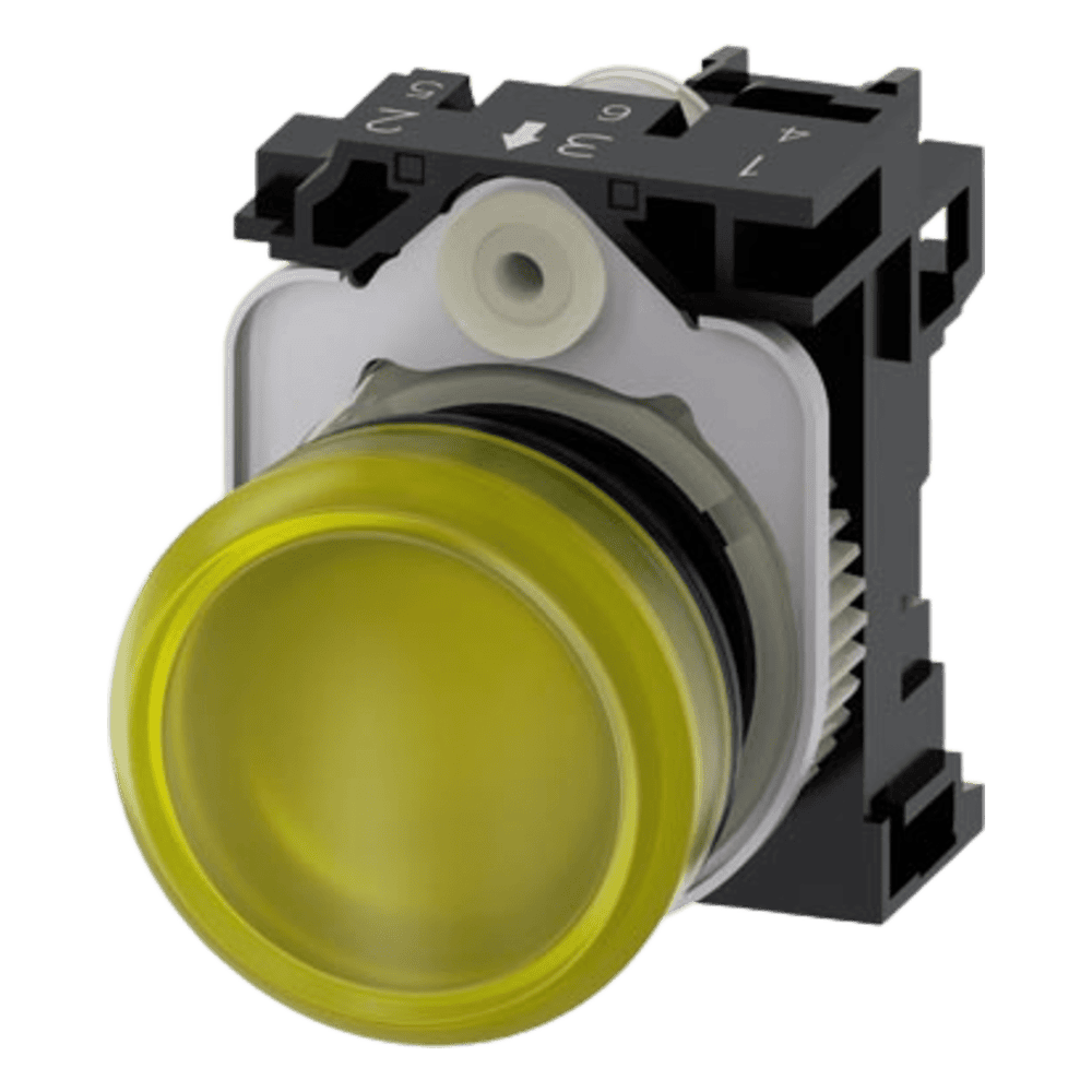 Lampara de señalización plástica con led color Amarilla, 24Vca-Vcd 3SU11026AA301AA0