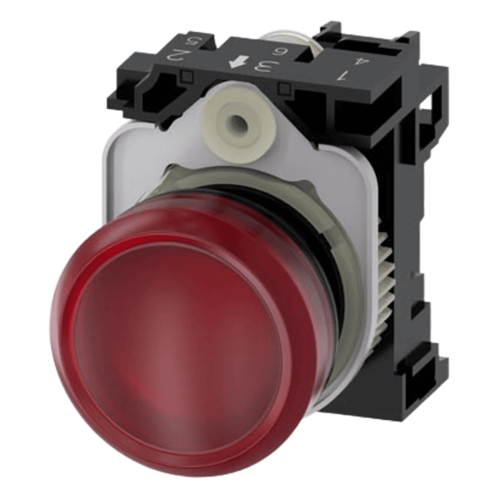Lampara de señalización plástica con led color Roja, 110Vca 3SU11036AA201AA0