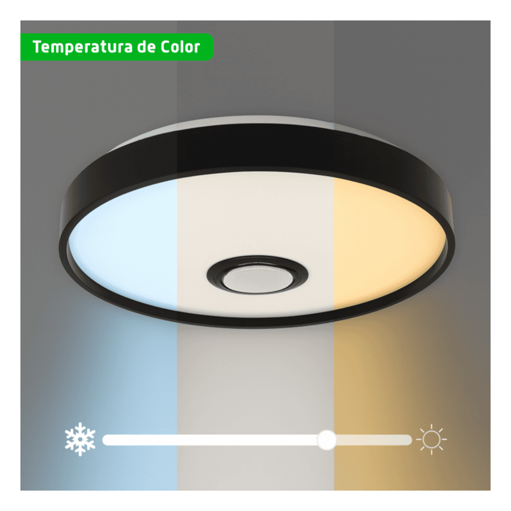 Luminario LED RGB de 30W / 2400 Lúmenes / Bocina con Bluetooth Integrada / Voltaje 85-265V / Temperatura Cálida, Neutra y Fría / App iLink JLAR-3003
