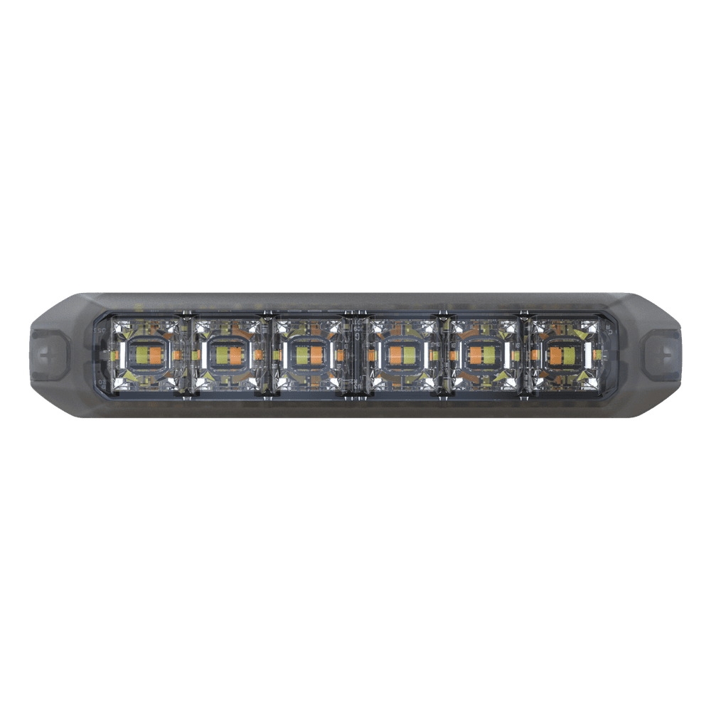Luz Auxiliar Moldeable de 12 LED, Rojo / Azul, Lente Transparente, SAE SP89RB