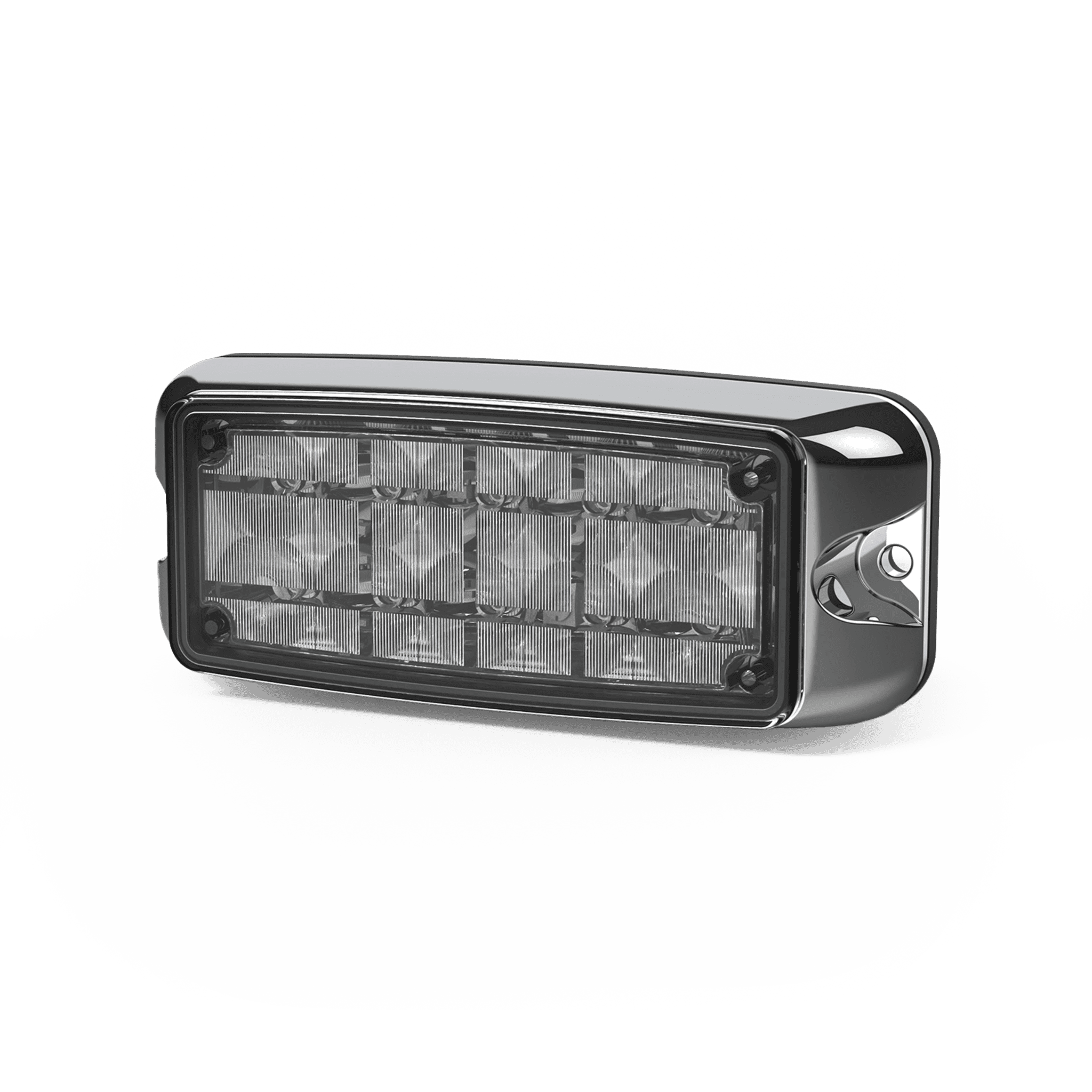Luz de Advertencia de 5X2" 10 LED, Rojo/Azul, Bisel Cromado, Lente Transparente CD4080RB