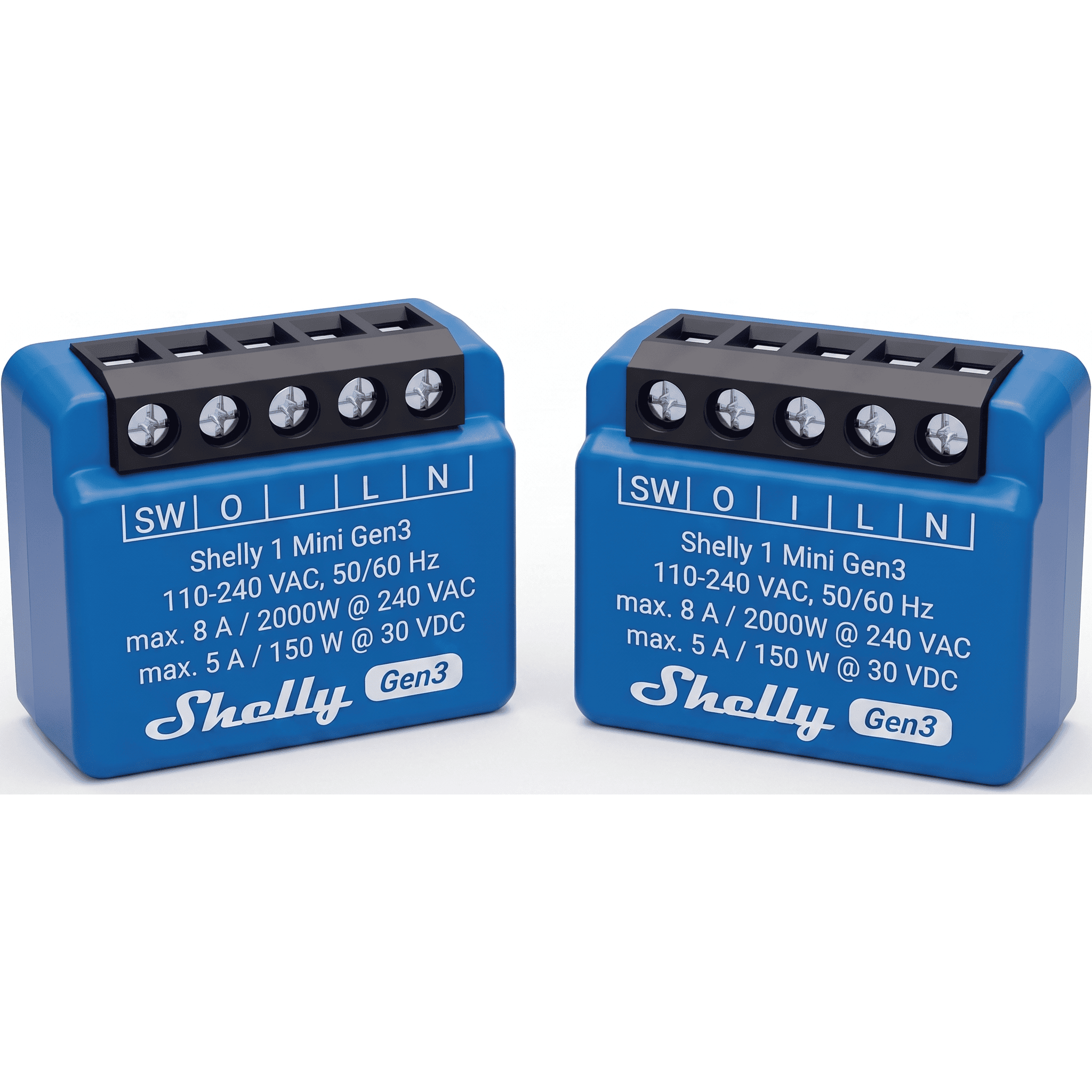Mini Relevador inalámbrico inteligente, 1 salida de contacto seco, compatible con asistentes de voz Alexa y GoogleHome SHELLY1MINIGEN3X2