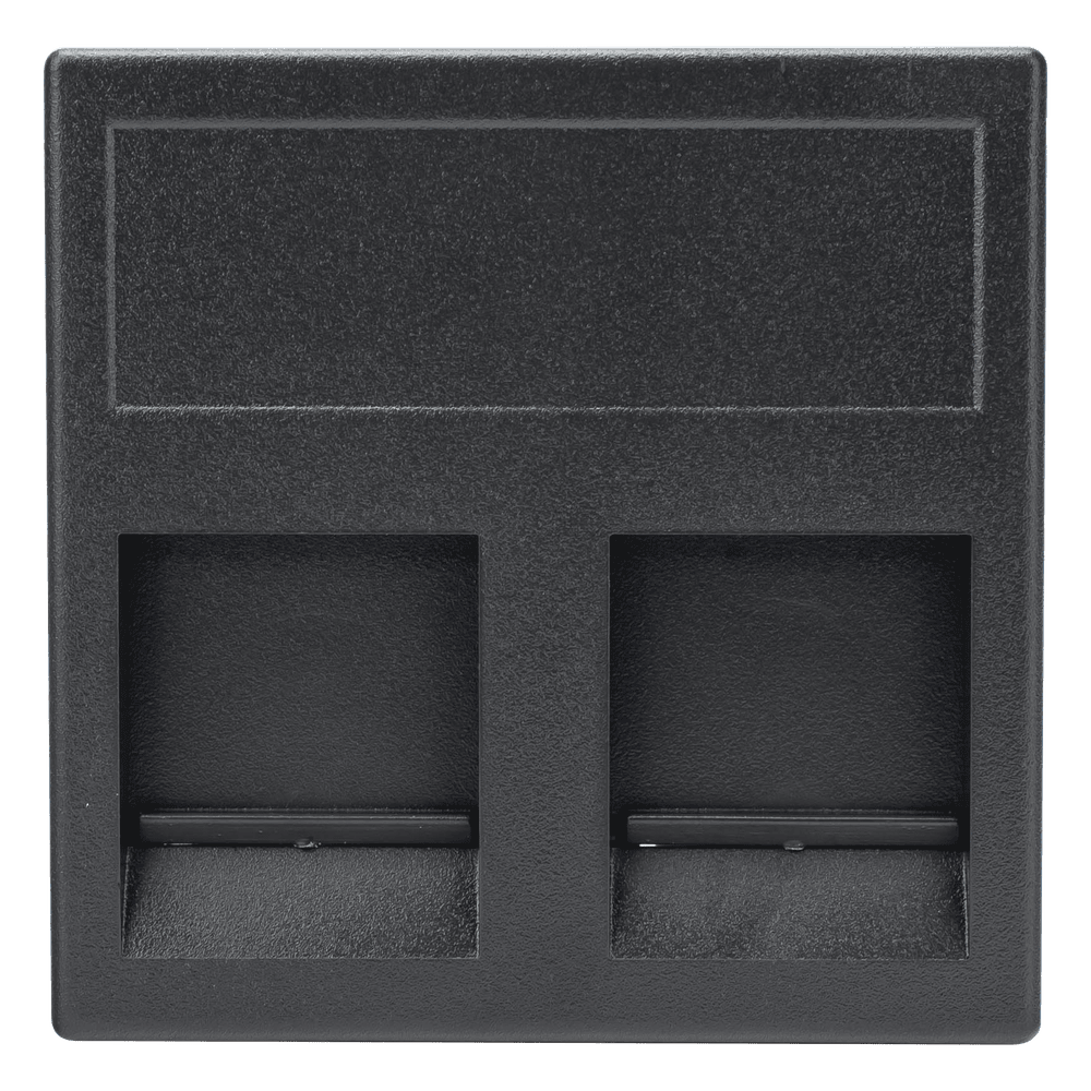 Módulo Color Negro con 2 Espacios para Jack Keystone con Guardapolvo para las Cajas de Escritorio Ofiblock y Teleblock / (KB76/14) SM-2-KEY-N