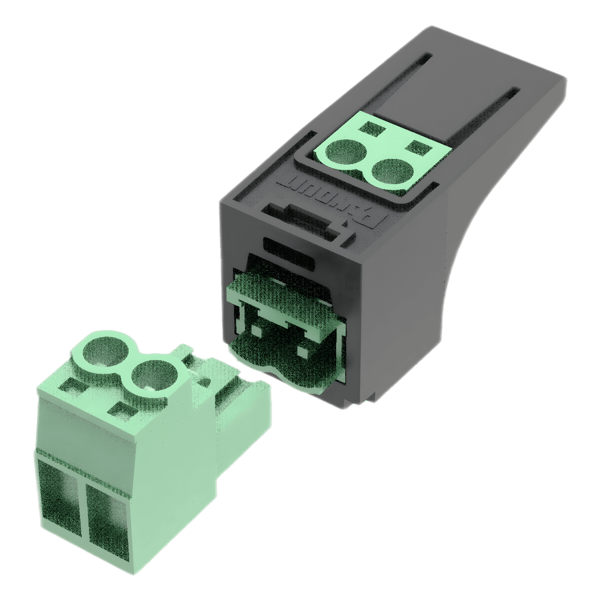 Módulo Conector Eléctrico para Cable Eléctrico FMPS, Compatible con 26-12 AWG, Tipo Mini-Com, Color Verde PXM1ARGRBL