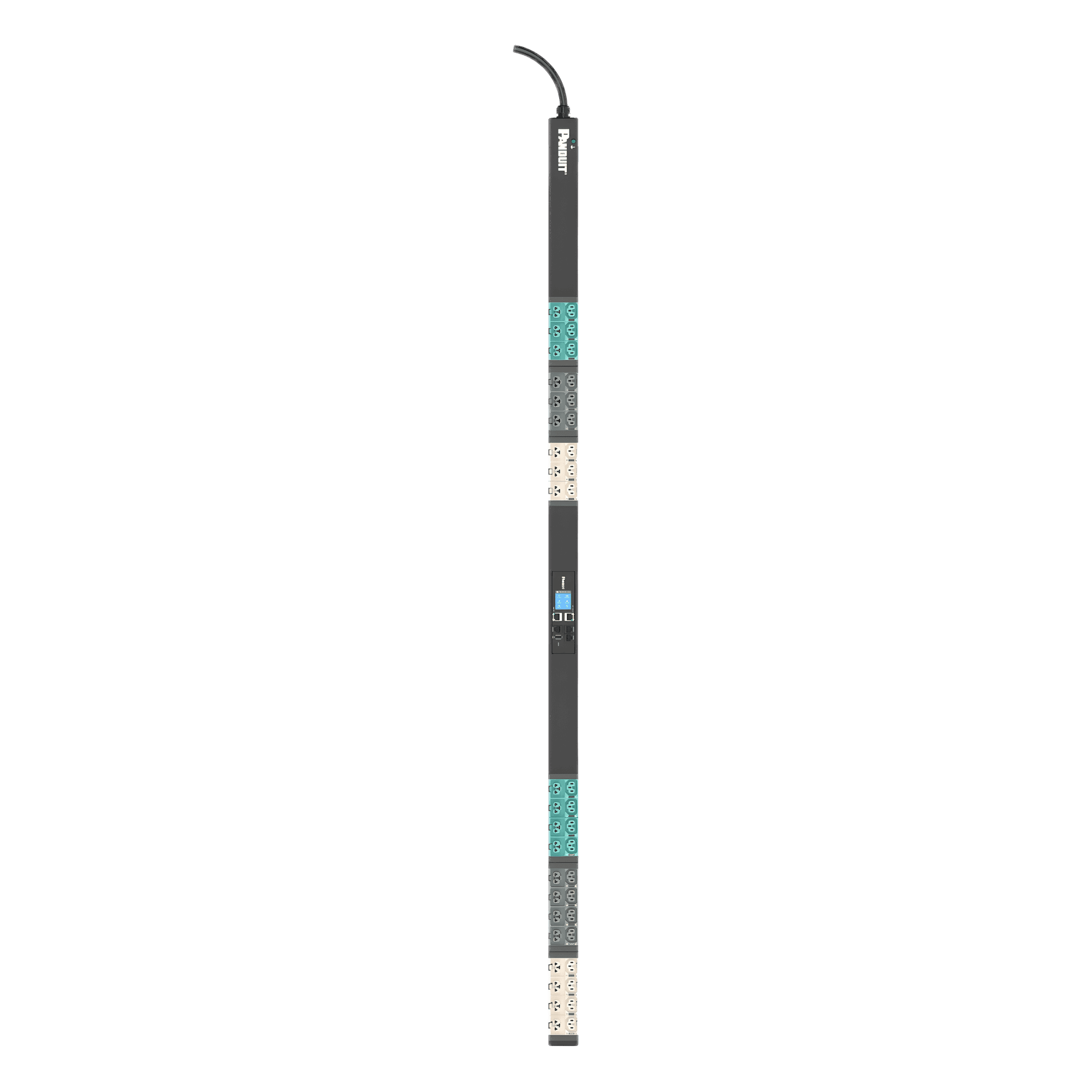 PDU Inteligente Monitoreable EL2P para Distribución de Energía, Enchufe de Entrada IEC 60309 3P+N+E 6h 16A (IP44), 21 Salidas C13/C15 y 21 C13/C15/C19/C21, de Instalación Vertical, 230 Vca, 16 Amp E42D42L