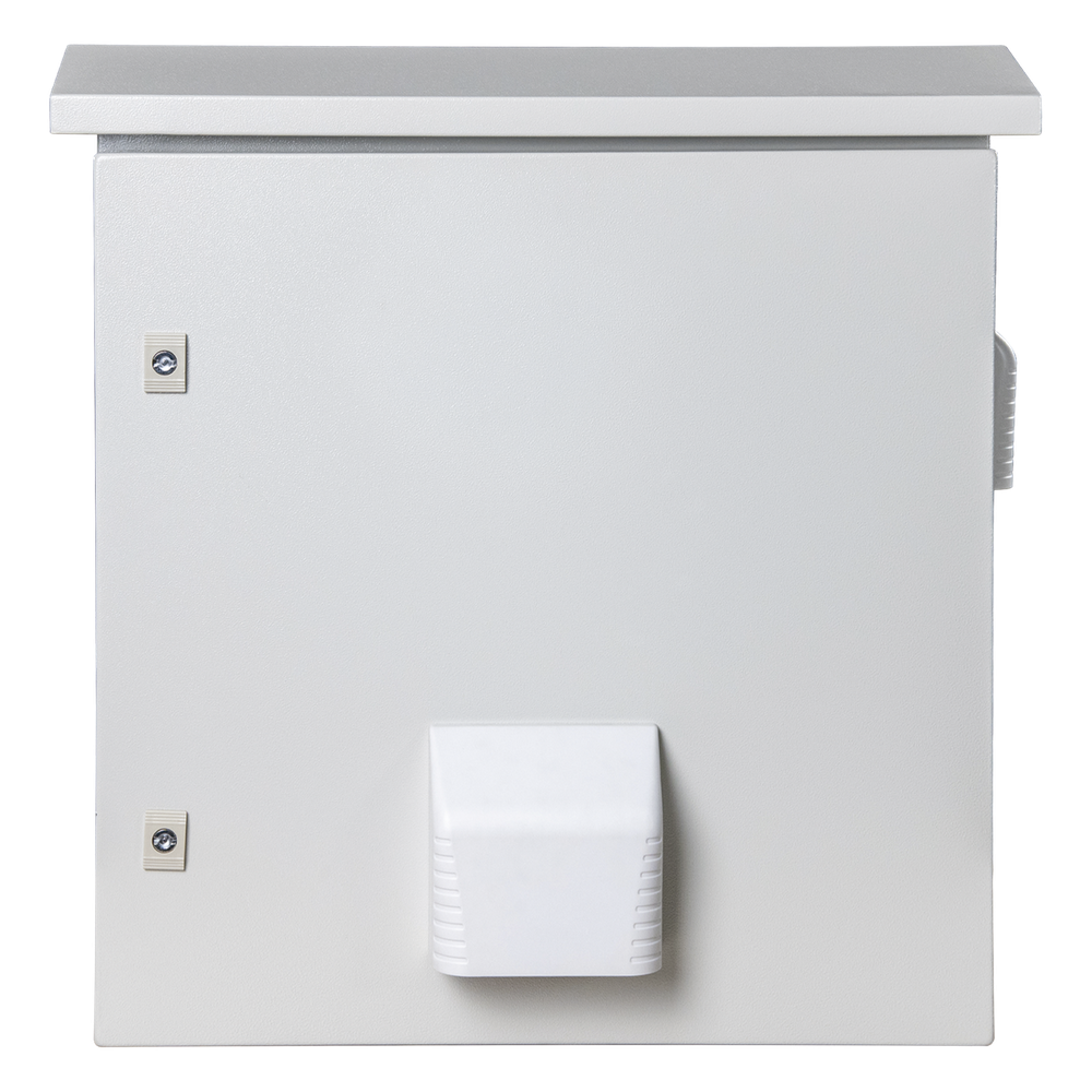 Gabinete Ventilado de Acero IP55 Uso en Exterior (593 x 609 x 399 mm) con Placa Trasera Interior Metálica y Compuerta Inferior Atornillable. Incluye Ventilador, Ventilas, filtros, Montaje Rack 19", Terminal de Tierra Física, Chapas y Ll PST-5060-19RAV