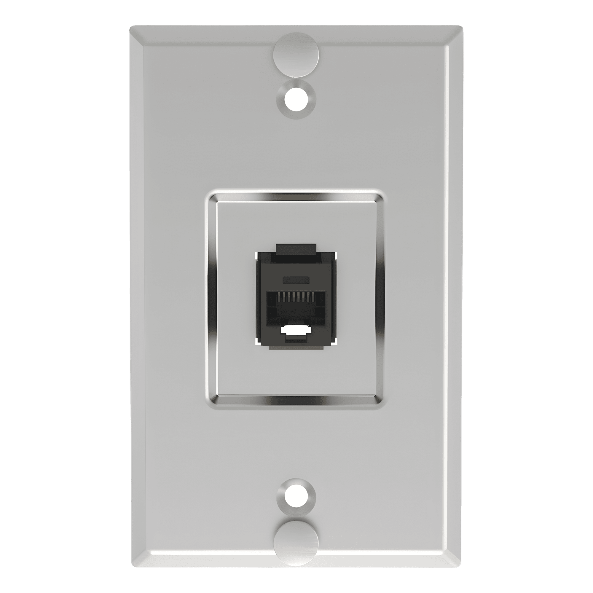 Placa de Pared Telefónica, Salida de 1 Puerto Keystone, Con Jack Cat5e Estilo TP, de Acero Inoxidable KWPK5E