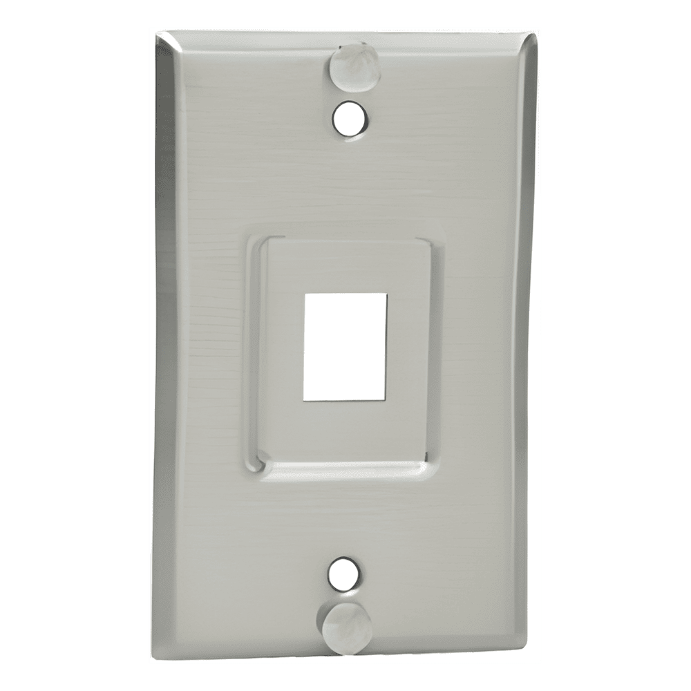 Placa de Pared Telefónica, Salida de 1 Puerto Keystone, de Acero Inoxidable KWPY
