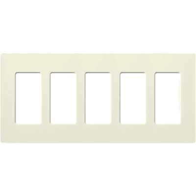 Placa de pared Satin Colors de 5 espacios sin tornillos visibles, color biscuit, para atenuadores, switches y controles Pico SC5BI