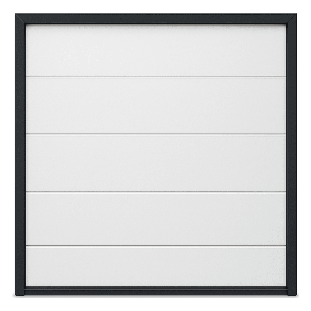 Puerta de Garage Seccional / 9×9 ft (2.74 × 2.74 m) / Panel Calibre 26 / Aislamiento Poliuretano 42 mm / 42 kg/m³ / Blanco / Estilo Americano APDOOR-99