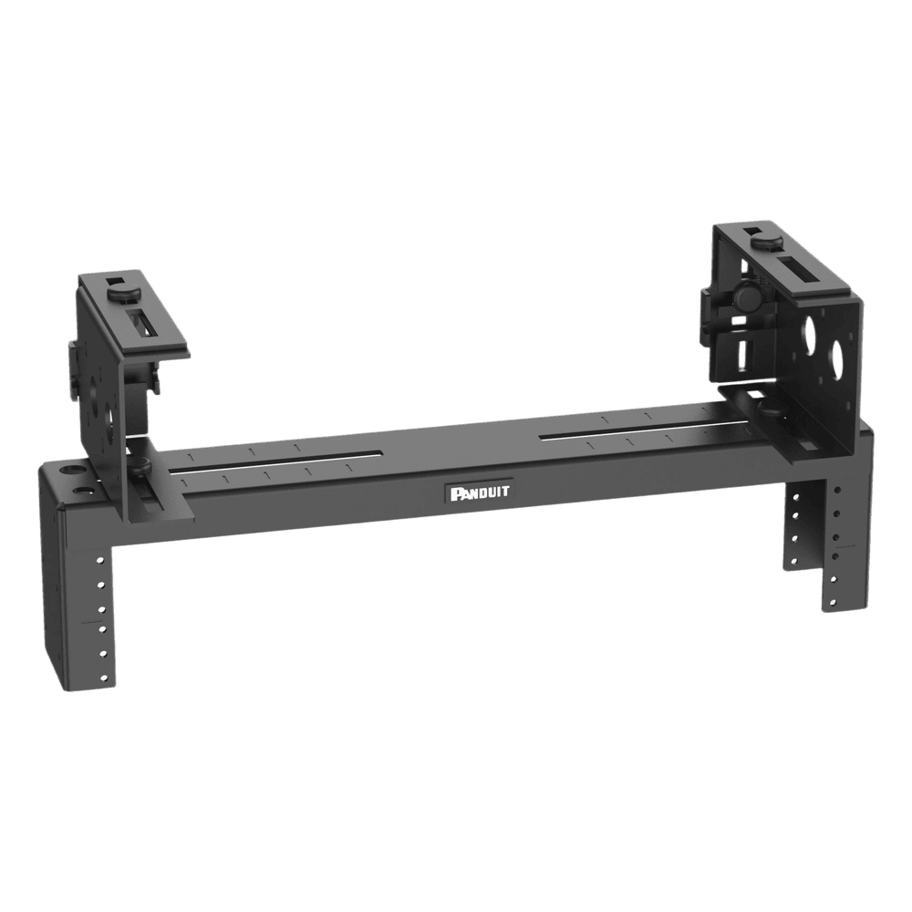 Rack de Distribución Aéreo de 2 Postes PanZone®, Rieles Roscados #12-24, de 2 UR, Color Negro PZLRB2U
