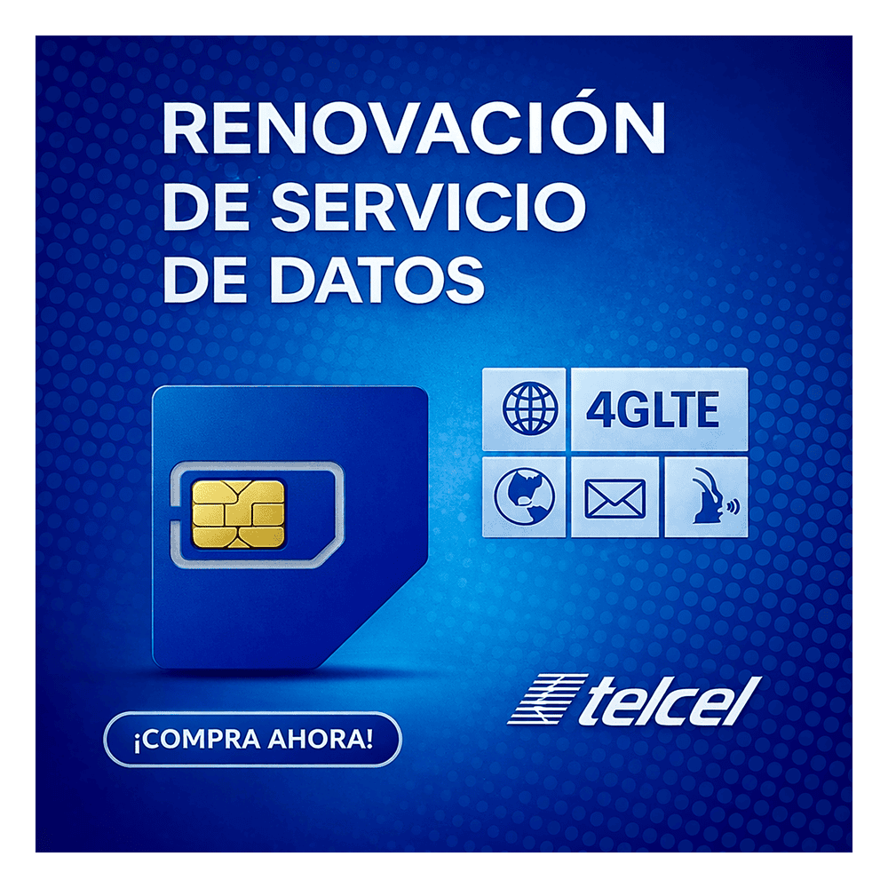 Renovación de plan anual de servicio de 10GB para SIM TELCEL RSIM10GBTELCEL