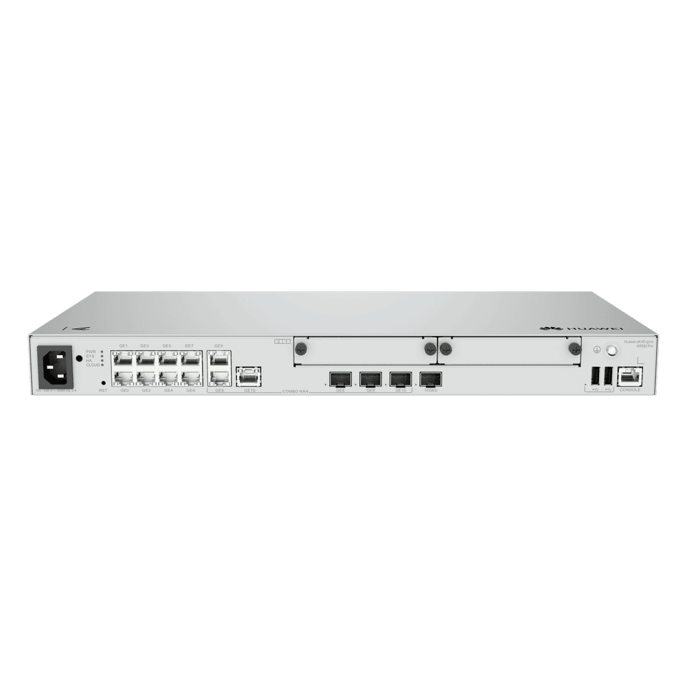 Router Empresarial / LAN: 1 SFP+ & 8×GE / WAN: 1 × SFP+ & 2×GE / 1,200 Usuarios / 128 APs Gestionables / 1,000 Túneles IPsec / 3 Gbps / Firewall NGFW IPS Antivirus AR580PRO