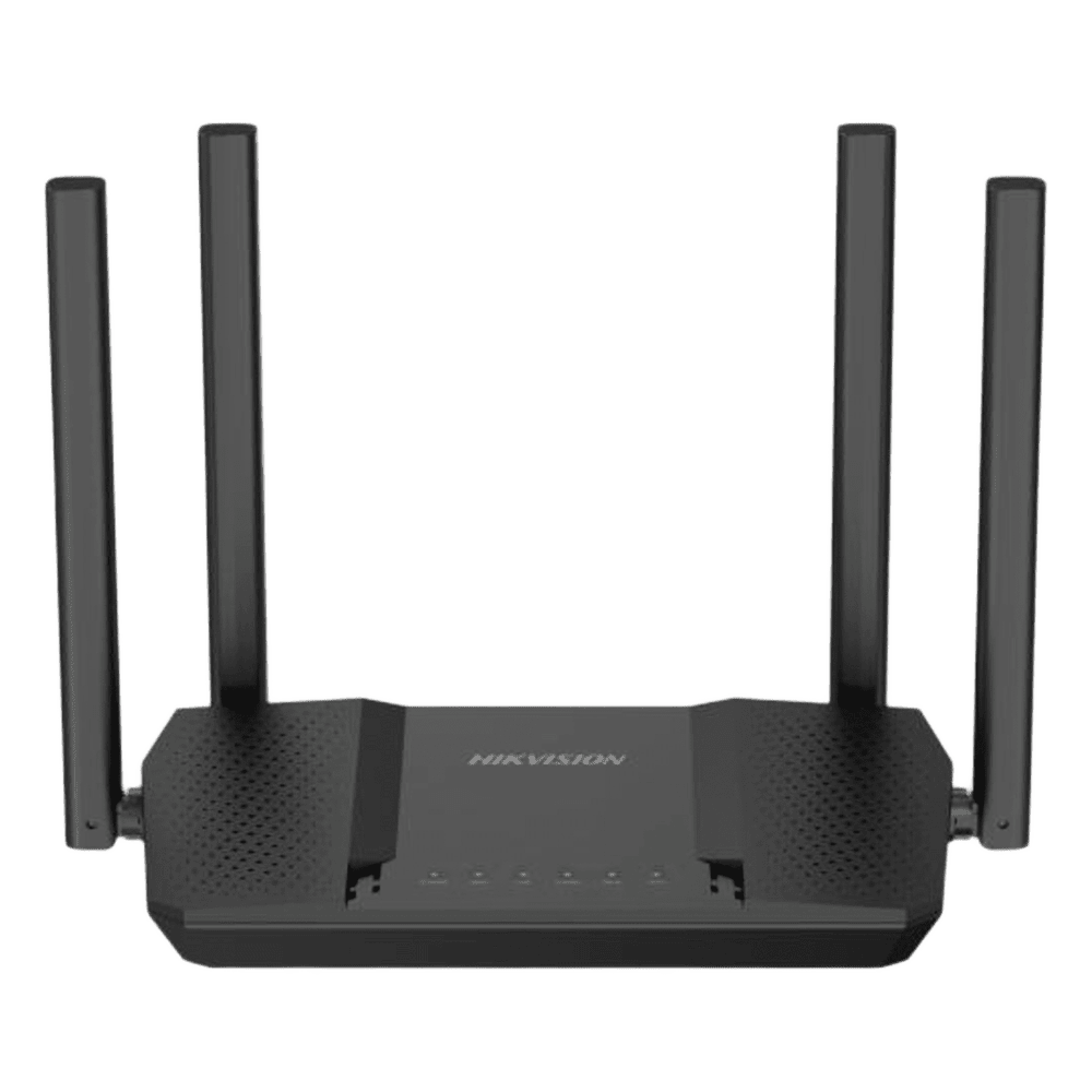Router Inalámbrico WISP Gigabit / Hasta 1200 Mbps / Doble Banda AC (2.4 GHz y 5 GHz) / 3 Puertos LAN 10/100/1000 Mbps + 1 Puerto WAN 10/100/1000 Mbps / 4 Antenas Externas Omnidireccional de 5 dBi / Interior DS-3WR12GC-E