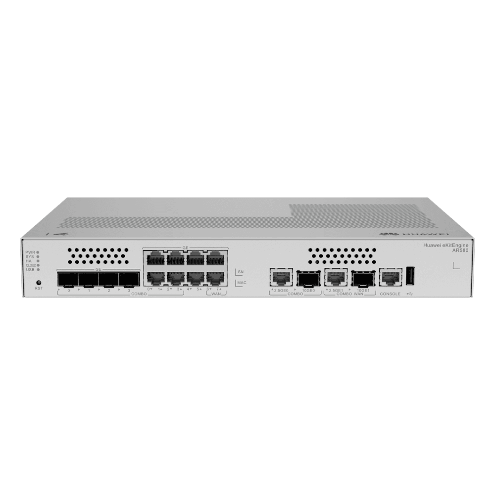 Router / LAN: 1 SFP+ & 6×GE / WAN: 1× SFP+ & 2×GE / 500 Usuarios / 64 APs Gestionables / 500 Túneles IPsec / 2 Gbps / Firewall NGFW IPS Antivirus AR580