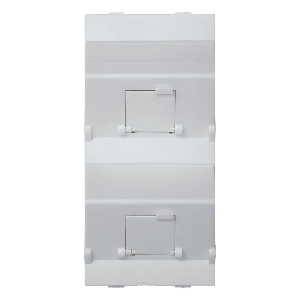 (S80BMD64/9) Placa Voz y Datos Inclinada con Guardapolvo y Adaptador Doble para RJ45 Keystone SMFP2KEYA
