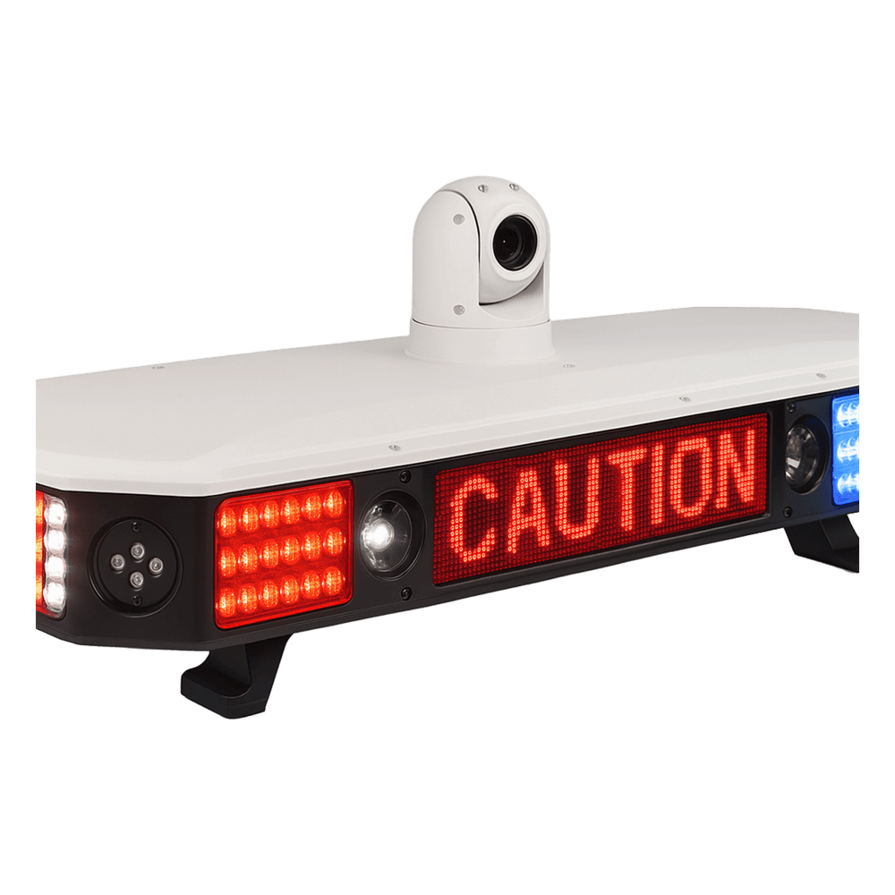 Sistema Inteligente de Luces de Policía PL100 / 8 Cámaras HD AI / Reconocimiento Facial y Placas / 4G/5G / Sirena 100W / Pantalla LED / Cumple GB 13954-2009 PL100