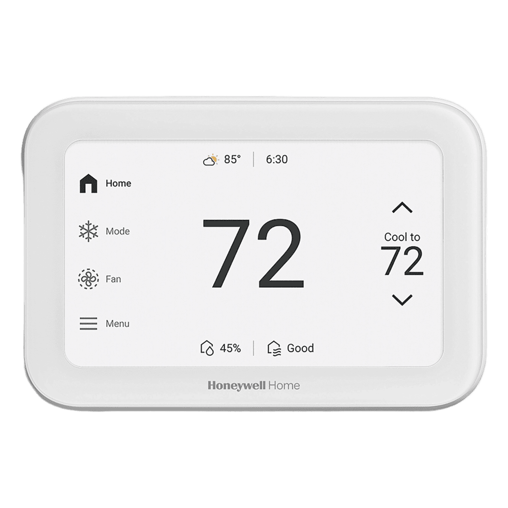 Termostato inteligente con pantalla táctil de 5 pulgadas, control de calidad de aire (IAQ), hasta 4H/2C bomba de calor, Wi-Fi, Bluetooth y Matter, color blanco THX1200W5