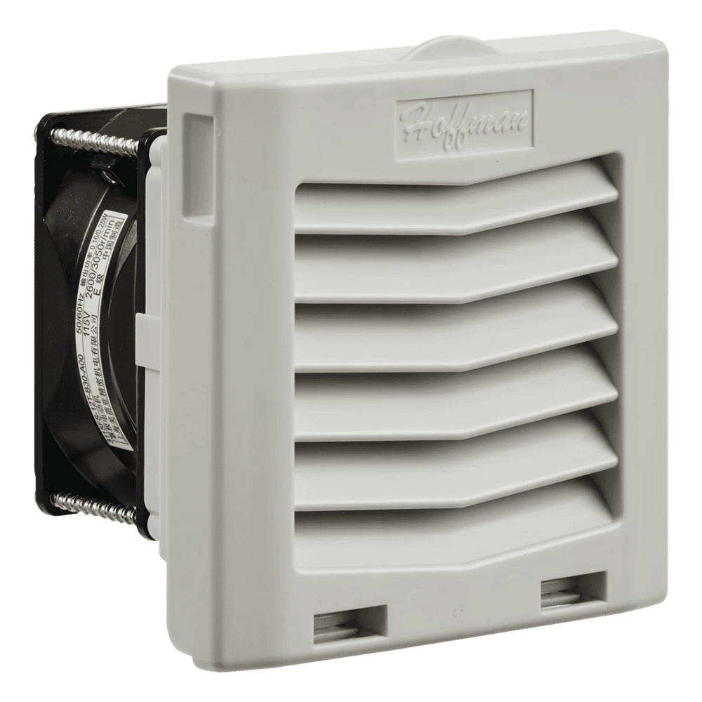 Ventilador Con Filtro de Montaje Lateral HF04, Con Flujo de Aire de 21 CFM, 115 Vca, Color Gris Claro HF0416414