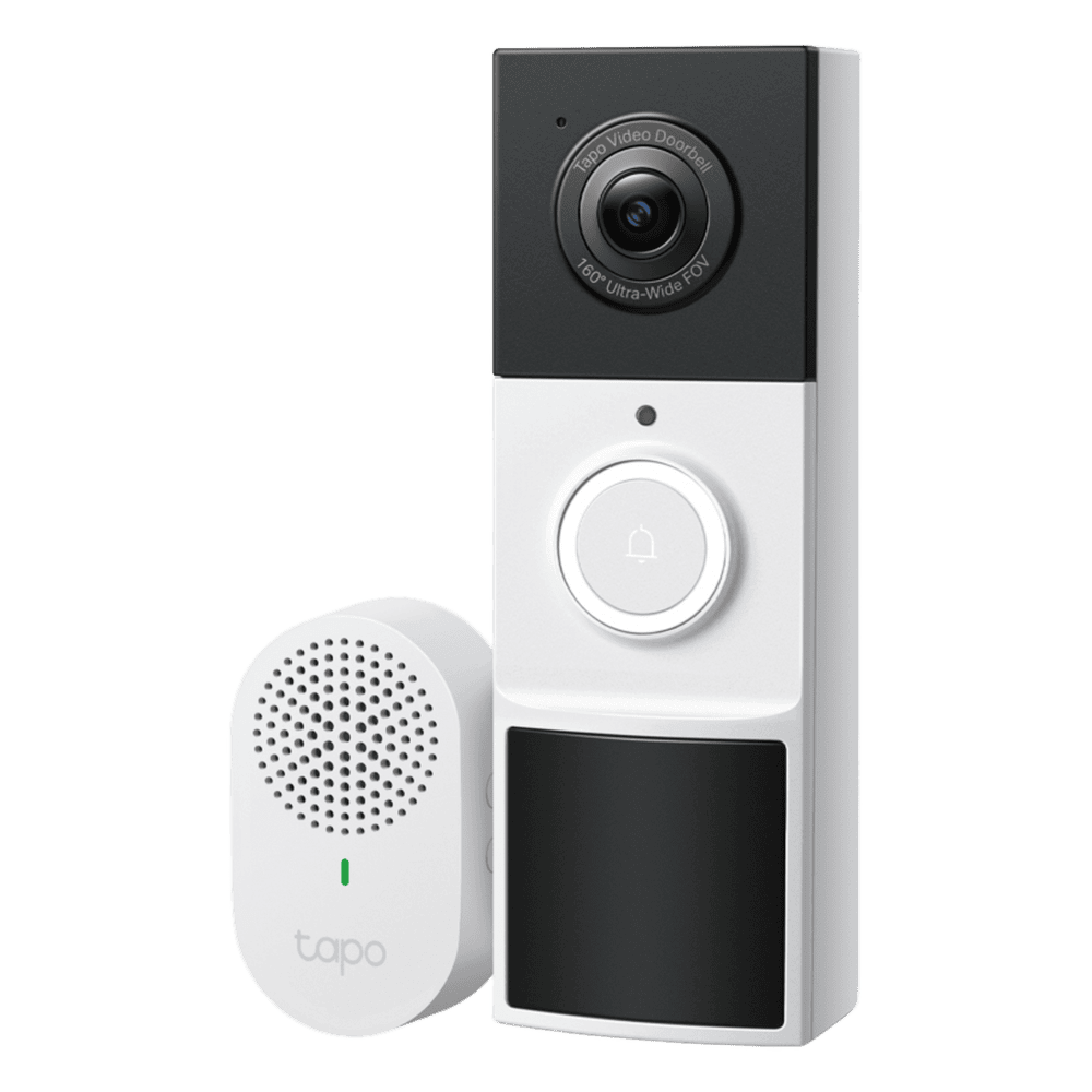 Videoportero Inalámbrico TP-Link Tapo D210 / Resolución 2K 3MP (2304 × 1296px) / Campo de Visión 160° DFOV / Batería 6400mAh Recargable / Detección IA Personas-Vehículos / Visión Nocturna Color / TAPO-D210