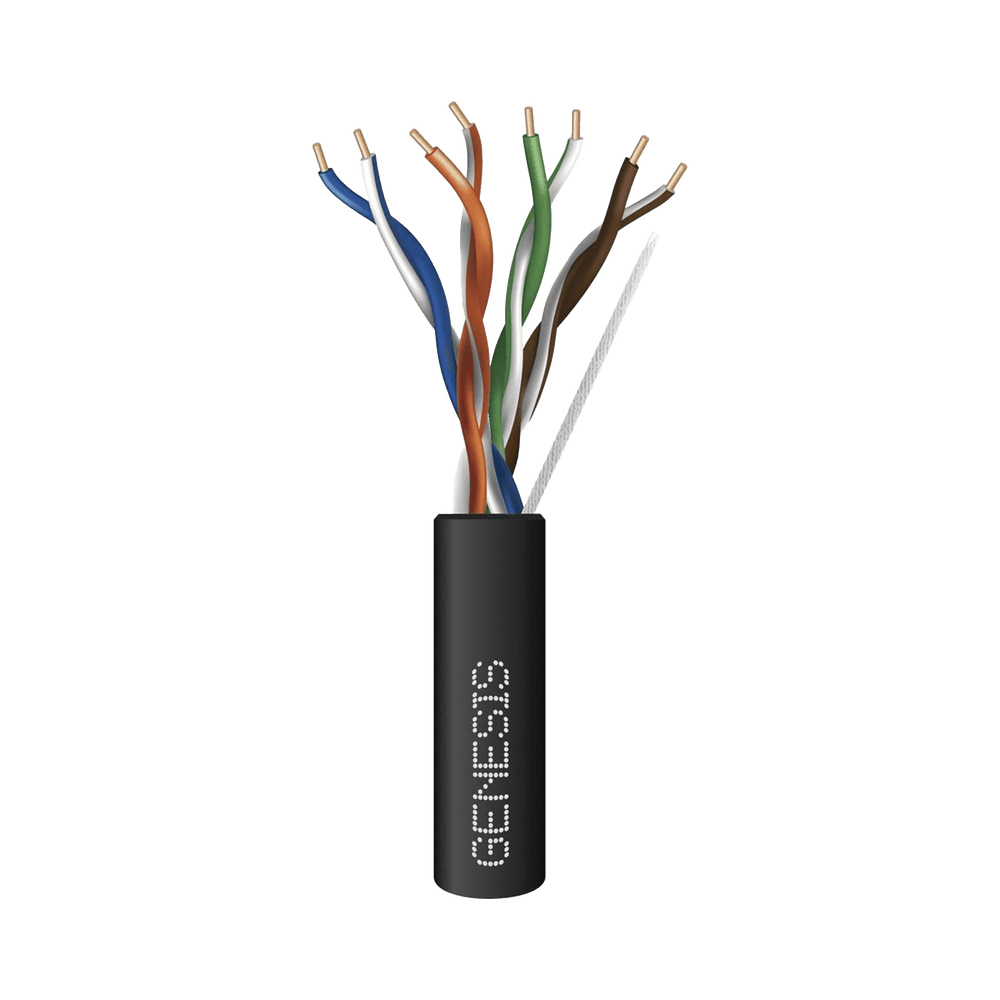 PLENUM Cat6 UTP, Reel 1000 ft, Black, UL, CMP, Applications Data Networks