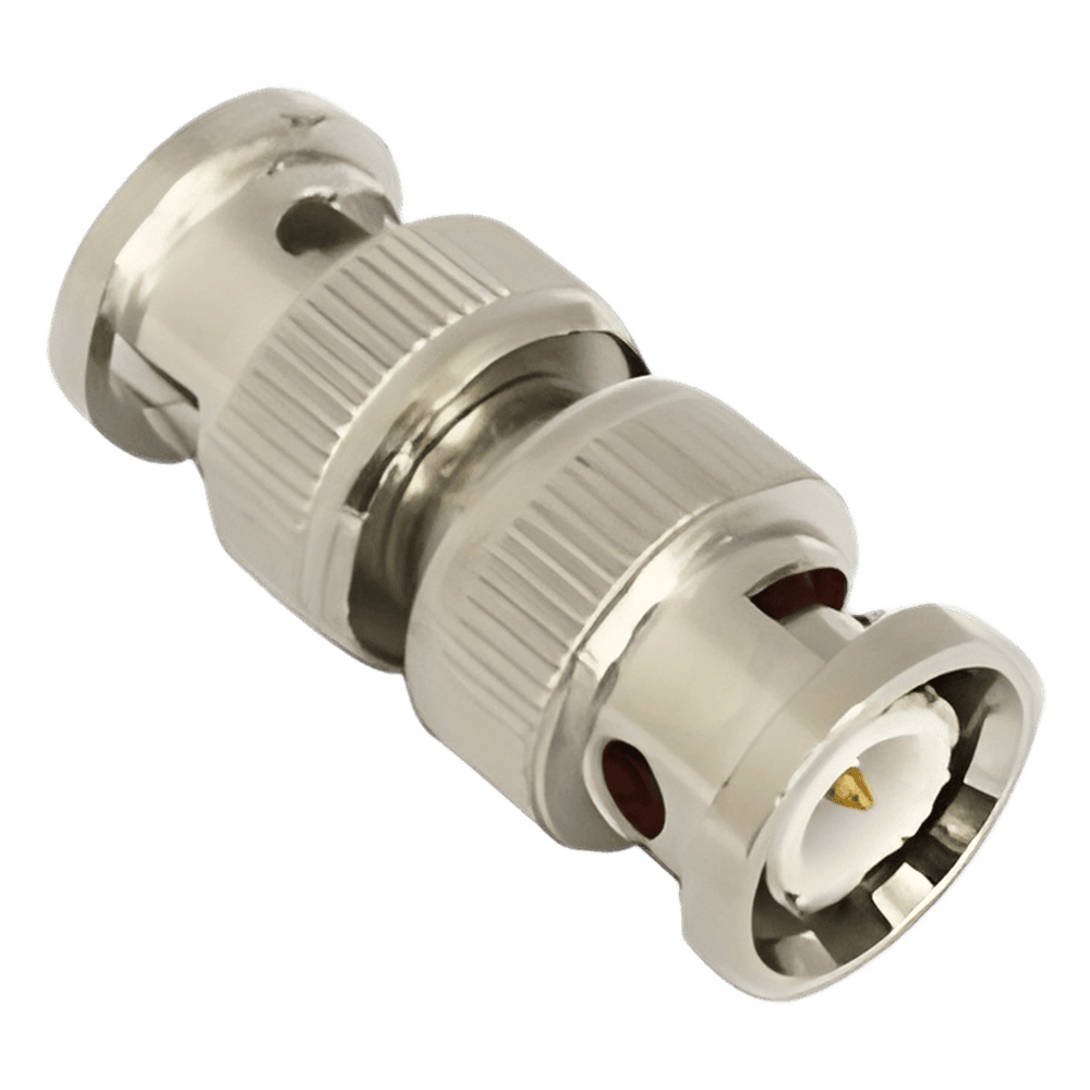 Adaptador tipo barril para 75 Ohm, de conector BNC macho a BNC macho, Níquel/ Oro/ Teflón. TT-RG-13