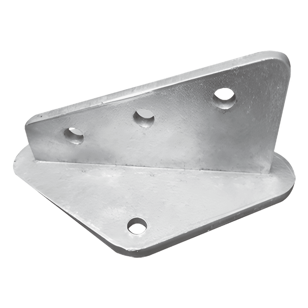 Ancla Aleta de 3 Orificios con 2 Puntos de Fijación. Uso en Fijación de mástiles. Galvanizado por Inmersión en Caliente. SLM-ANG-2G