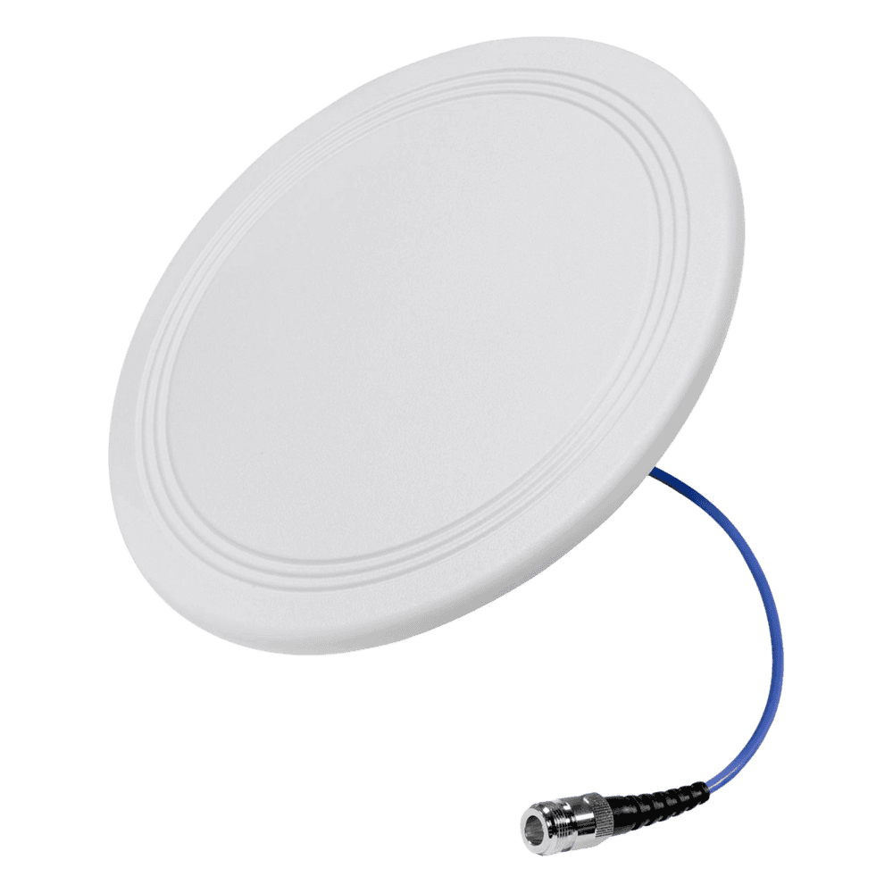 Antena Omnidireccional para Techo Interior / 600-6000 MHz / 5 Bandas Celulares y WiFi / Perfil Ultra Bajo 8 mm / Conector N-hembra / Cable Plenum 30 cm / Material del radomo, ABS 3100-05