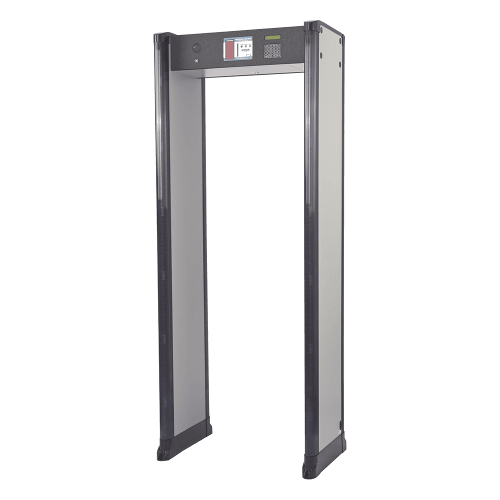 Arco Detector de Metales de 6 Zonas con Anclaje para Fijarse al Piso. Incluye Sensor IR para evitar falsas Alarmas / Certificado por la Administración Federal de Aviación de EE. UU. (FAA) INTELL-26-ZIR