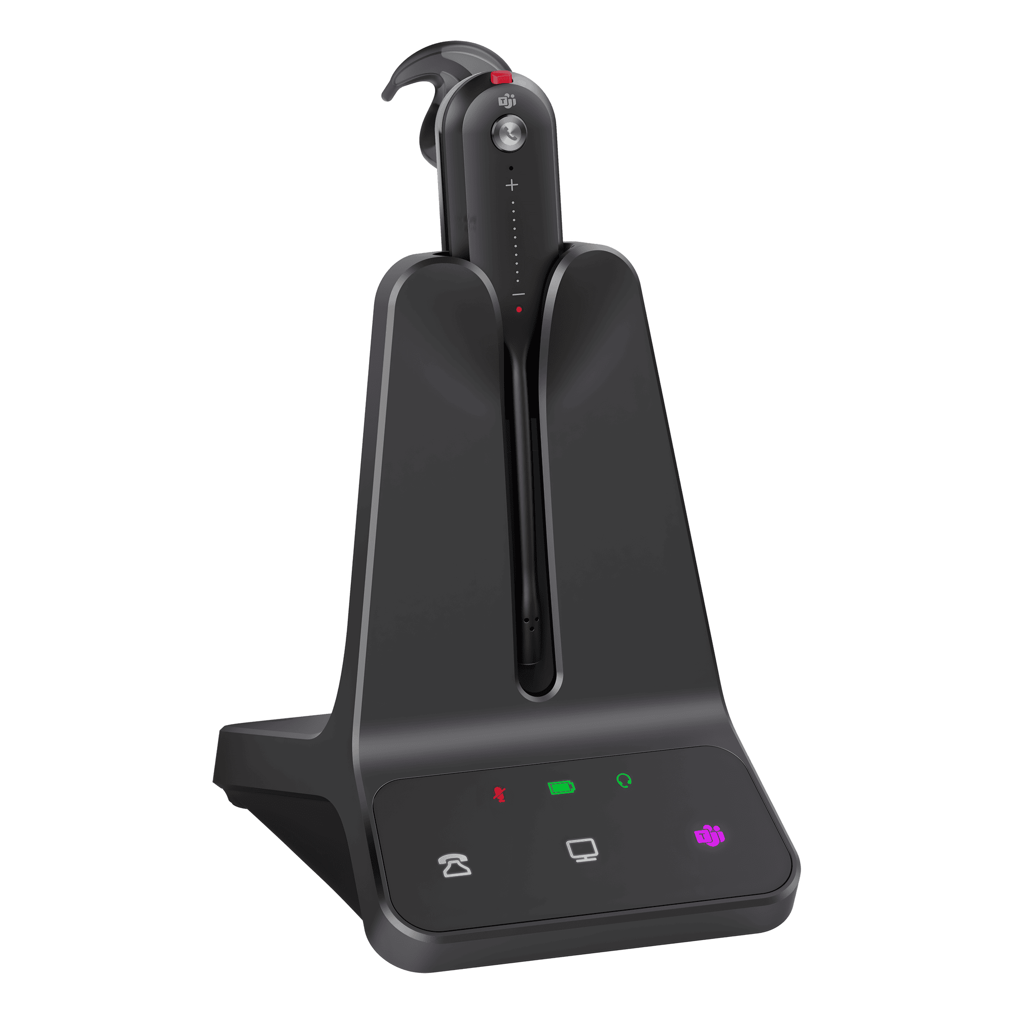 Auriculares mono Yealink WH63 E2 edición MS/ Base DECT/ Cancelación de ruido con 2 micrófonos/ Tres estilos de uso WH63-E2-TEAMS