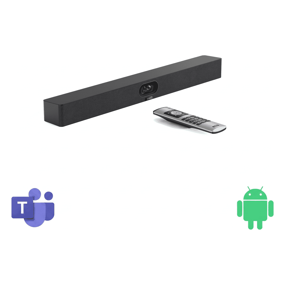 Barra de Videoconferencia Yealink A40 para Salas Medianas con Android 13 Integrado para Microsoft Teams - No Requiere PC - Incluye Control Remoto A40-010