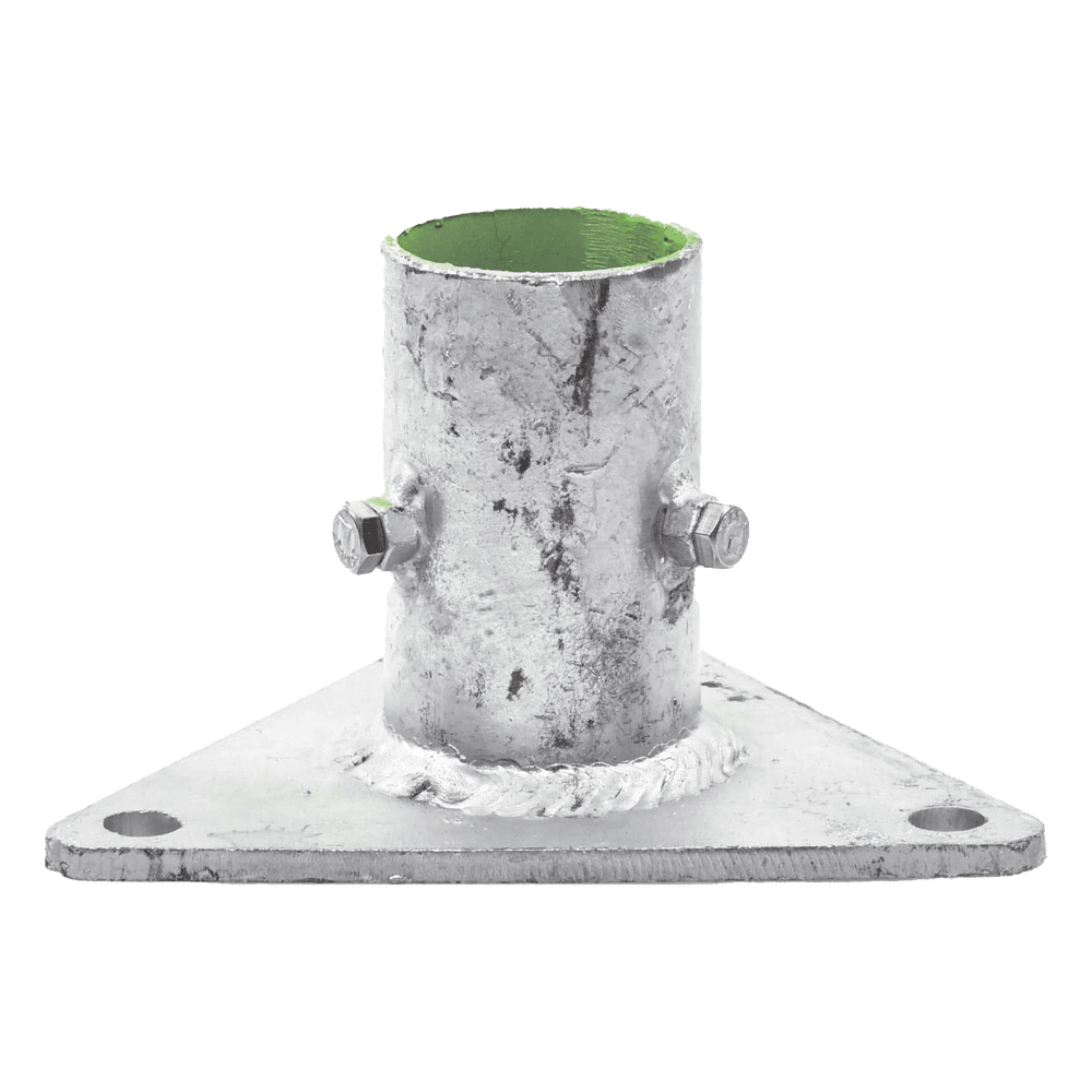 Base Triangular para Mástil de 1" a 2" con Opresores. Galvanizado por Inmersión en Caliente. SLM-BA-5G