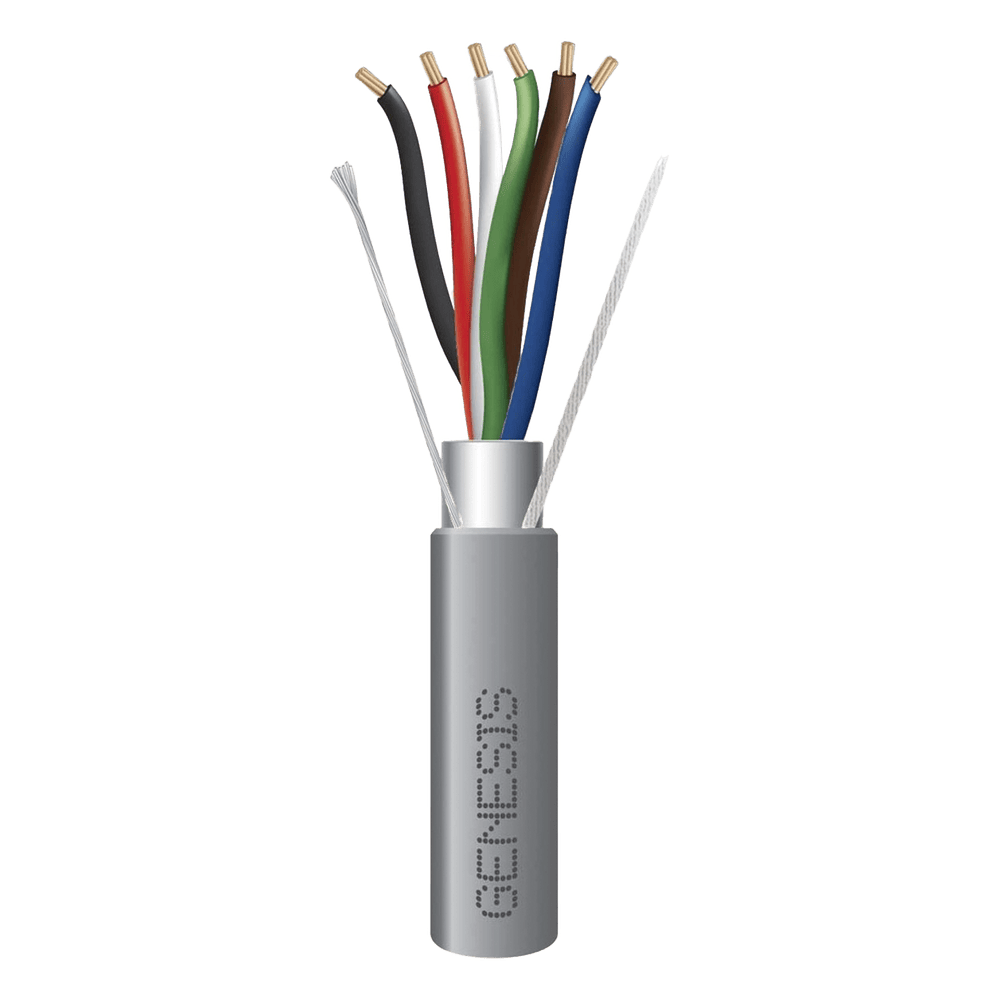 Bobina de 305 Metros (1000 Pies) de Cable  6 x 22 AWG / Blindado / Plenum de Color Gris / Aplicaciones de Audio, Seguridad y Control 3206-1109