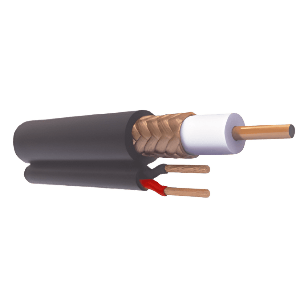Bobina de 305 Metros (1000 Pies) de Cable RG59 Siamés, Malla de Cobre y Aluminio, CCA, Hecho en México, Optimizado para HD, Para Uso en Intemperie. RG-59-V-CCA/1000