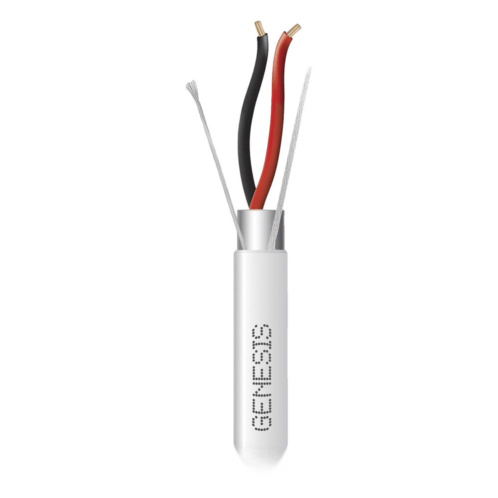 Bobina de 305 m (1000 ft) / Cable para Alarma 2x22 AWG / Blindado / Riser / Blanco 2202-1101